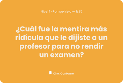 Carta real de Nivel 1 · Rompehielo