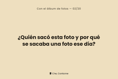 Carta de Con el álbum de fotos